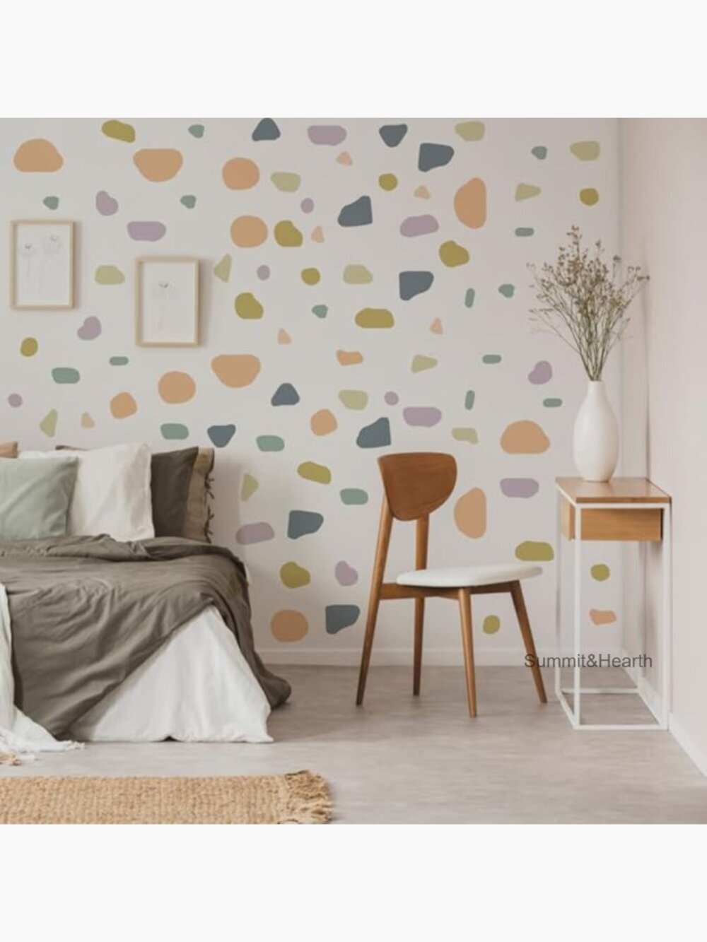 Vinyl Wall Decals 88 Pcs Geometric Abstract Stickers Reusable Home Decor